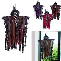 Indexshop Halloween Hanging Ghost Decorations Animated Witch Activated Scary Creepy Voice for Halloween Party Haunted House Great for Haunted Houses, Home Decor, Backyard Parties (Coffee)