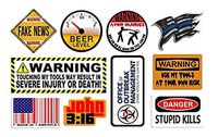 Premium Funny Sticker Pack (10 Stickers) For Your Car Bumper, Hard Hat,Toolbox, Construction Site, Laptop Or Window. Variety Pack. Size 2" Cut With White Border. Meme and Jokes For Your Entertainment