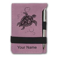 Mini Notepad, Hawaiian Sea Turtle, Personalized Engraving Included (Pink)