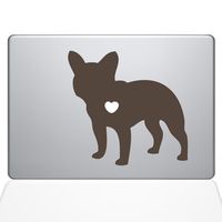 The Decal Guru I Love My French Bulldog Decal Vinyl Sticker, 13" MacBook Pro (2015 & Older Models), Brown (1480-MAC-13P-BRO)