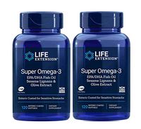 Super Omega-3 EPA/DHA with Sesame Lignans and Olive Fruit Extract 120 Softgels (Pack of 2)