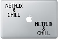 Funny Netflix And Chill Parody ArcDecals78600610 Set Of Two (2x) , Decal , Sticker , Laptop , Ipad , Car , Truck