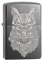 Zippo Lighter: Aztec Owl - Black Ice 78117