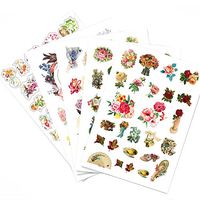 5 PCS Flowers DIY Photo Album Diary Luggage Book Phone Stickers