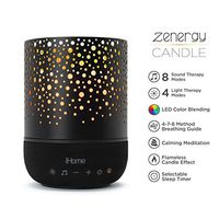 iHome Zenergy Meditative Light & Sound Therapy Candle, Breathe, Sleep and Relax with Adjustable, Customizable Sounds and Lighting Imitation Candle with Bulb