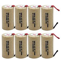 BAOBIAN SubC Sub C 2200mAh 1.2V Ni-Cd 10C Discharge Rate Rechargeable Battery Cell with Tabs for Power Tools (8Pcs)
