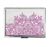 Wood White Boho Design Stainless Steel ID Cigarettes Case Holder Stylish Credit Card Wallet