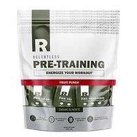 Pre Workout Powder Packets by Live Relentless Nutrition - Pre-Training Supplement with Creatine, Beta Alanine, and Natural Caffeine (Fruit Punch, 20 Individual Packets)