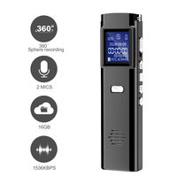 Digital Voice Recorder - 16GB Audio Voice Activated Recorder Rechargeable, 1536Kbps Portable Dictaphone, MP3 Player for Lectures, Meetings, Interviews, Class (16GB)