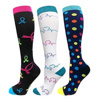 Compression Socks Women 20-30mmHg (3 Pairs) Mens Gradient Compression Stockings for Nurses Running Medical Athletic Edema Diabetic Varicose Veins Travel Flight Pregnancy Shin Splints (Assorted 8,S/M)