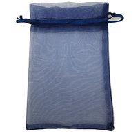 COTOSEY Sosam 100PCS 5x7 Inches Organza Drawstring Pouches Jewelry Party Wedding Favor Gift Bags (5x7, Navy Blue)