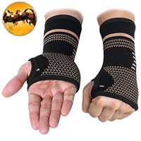 FITTOO Wrist Support Sleeves,Copper Infused Wrist Compression Sleeve Brace for Carpal Tunnel, RSI, Tendonitis, Arthritis, Wrist Sprains, Sports, Gym and More(S - Single)