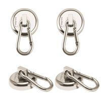 Ant Mag - Carabiner Magnetic Hooks 80LBS Heavy Duty Neodymium Magnet Carabiner with Swivel Carabiner Snap Hook for Indoor/Outdoor Hanging Bagnet Grill Kitchen Purse Factory Warehouse Office (4Pack)