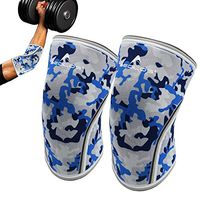 Compression Elbow Sleeves(Pair), 5mm Neoprene,Perfect Support for Crossfit,Weightlifting,Powerlifting,Tennis, Golf & Basketball (Small, Blue Camo)
