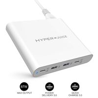 HyperJuice 87W USB-C Power Adapter PD Charger w QC 4.0 3.0, Hyperdrive Dual Mac USB C Wall Charger Fast Charging, Compatible w MacBook Pro/Air, iPad Pro, Type C Laptop, Surface, Smartphone