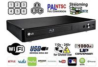 LG BP-350 Region Free Blu-ray Player, Multi Region Smart WiFi 110-240 Volts, 6FT HDMI Cable & Dynastar Plug Adapter Bundle Package