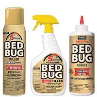 Harris 5 Minute Bed Bug Killer Value Bundle Kit - 32oz Liquid Spray, 16oz Foaming Aerosol, 8oz Bed Bug Powder