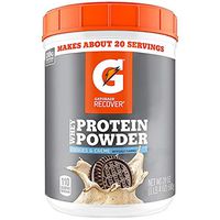 Gatorade Whey Protein Powder, Cookies and Creme, Single Canister (20 servings per canister, 20 grams of protein per serving), 20 Oz