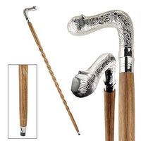 Design Toscano Animal Menagerie Chrome-Plated Walking Stick Collection: Cat