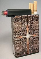 Cigarette Case Cross of Light with Built on Lighter Holder
