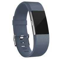 iGK Replacement Bands Compatible for Fitbit Charge 2, Adjustable Replacement Bands with Metal Clasp Classic Edition Slate Small