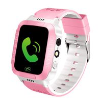 MIFXIN Upgraded Kids Smart Watch GPS Tracker Wrist Smartwatch Phone for Boys Girls Touch Screen Sport Watch with Phone Call Camera SOS Kids Birthday Learning Toy (Pink & White)