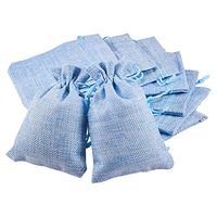 BENECREAT 30 Packs Burlap Bags with Drawstring Gift Bags Jewelry Pouch for Wedding Party Treat and DIY Craft - 5.5 x 3.9 Inch, LightSkyBlue