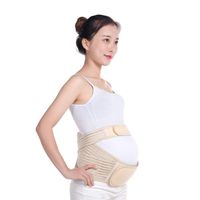 Upgraded Maternity Belt Pregnancy Support Waist Back Abdomen Band, Belly Brace (Beige, Size L)