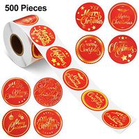Snowflake Label Stickers Happy New Year Stickers Thank You Seal Stickers Valentine's Day Stickers Inspirational Quote Stickers (Christmas Theme, 500 Pieces)