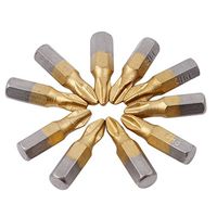 Meolin 10pcs 25mm 1/4"Shank Titanium Coated PH2 Magnetic Cross Electric Screwdriver Bit