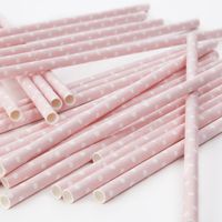 Ginger Ray Polka Dot Paper Party/Wedding Straws Baby, Pink