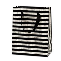 12ea - 10-1/4 X 4-3/4 X 12-1/2 Black Haute Striped Eurot Gusset - 4 3/4" Width 10 1/4"