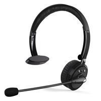 CISNO Bluetooth Headset Over The Head Boom Mic Wireless Headphone Noise-Canceling Headset for Truck Drivers (S)