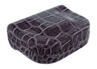 Faux Patent Leather Croco Contact Lens Travel Case Mirror Solution Bottle Purple