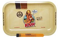 RAW Rolling Tray"Artwork by Rockin' Jelly Bean" (Small) with Hippie Butler Kewl Tube