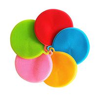 HiCharmcci 5 Pack Silicone Cleaning Sponges Dish Scrubber-Reusable Food Grade Silicone Dish Sponges for Kitchen Dish Washing