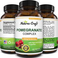 Natural & Pure Pomegranate Supplement for Women & Men - Powerful Antioxidant Pills + Immune System Booster - Best Energy Booster Supplements + Blood Pressure Control - Pure Capsules by Natures Craft