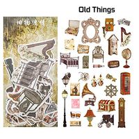 Adhesive Washi Sticker Pack of 60pcs - Yosy Old Things Theme Planner Stickers Decorative Sticker Collection for Scrapbooking, Calendars, Arts, DIY Crafts, Album, Bullet Journals