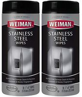 Weiman Stainless Steel Cleaning Wipes [2 Pack] Removes Fingerprints, Residue, Water Marks and Grease From Appliances - Works Great on Refrigerators, Dishwashers, Ovens, Grills and More(8 x 6.6 x 3.2)