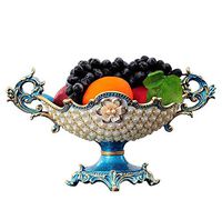 Home big wrist Fruit Plate, European Creative Fruit Plate American Style Living Room Coffee Table Retro Home High-End Decorative Ornaments Key Storage Tray Decorative hotel retro soup bowl