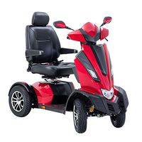 Drive Medical King Cobra Executive Power Scooter with 4 Wheel & Captain Seat, Vivid Red, 22 Inch