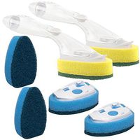 Scotch-Brite (2 Dishwands and 6 Refill Replacement Heads) Non-Scratch Heavy Duty Dish Wand Sponge For Kitchen Sink Cleaning Brush, Non-Scratch + Heavy Duty, 