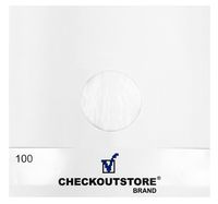 CheckOutStore (200) Paper Record Inner Sleeves with Hole for 12" LP Vinyl 33 RPM Records (Polylined)