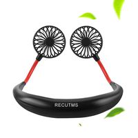 RECUTMS Portable Fan Mini USB Fan Rechargeable Battery Operated Neck Fan 3 Speeds 360 Degree Adjustment Head for Office Travel Outdoor Camping(Black)