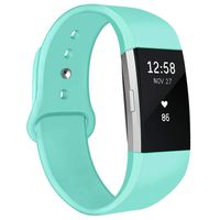 NAHAI Bands Compatible with Fitbit Charge 2, Soft Silicone Replacement Bands Adjustable Sport Wristbands Strap Accessories for Fitbit Charge 2, Women Men, Large, Teal