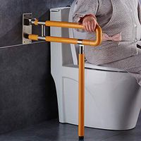Bathroom Grab Rail Foldable Toilet Grab Bar Handrail, Shower Safe Handle Seat Support Non Slip Hand Grips, for Disabled Elderly Handicap Pregnant (Color : Yellow, Size : 60cm)