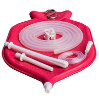 HealthAndYoga(TM) Enema Bag Kit (2 Quart) - Mess-Free, Hygienic Enema - Back Flow Prevention Valve - Rubber Latex Bag, Silicone Tubings with Privacy Storage Bag and Sterile Enema Sheet