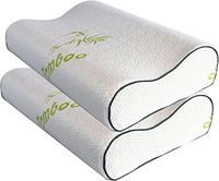 MORE Comfort (2 Pack) Memory Foam Bamboo Cover Pillow(19.7x14.2x4.9/4.1), Sleep Better Contour Bed Pillow.