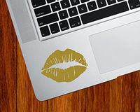 Yadda-Yadda Design Co. Hot Lips Kiss Mark - Trackpad | Tablet | Computer - Vinyl Decal Sticker YYDC (2.5" w x 1.75" h) (Color Choices) (Matte Gold)