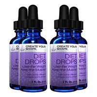 Create Your Shape Diet Drops - 4 Pack Combo - Lose Weight - Burns Belly Fat - with African Mango - Amino Acids - Appetite Suppressant - Safe and All Natural - Made in The USA
